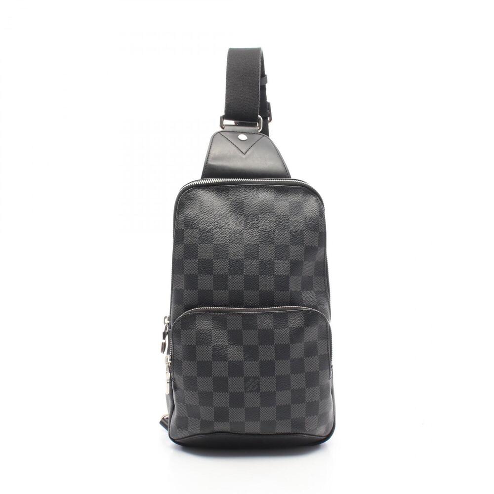 Louis Vuitton Avenue Sling Bag, Waist Body Handbag, Coated Canvas, Leather, D...